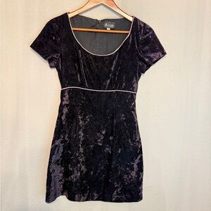Vintage A-List By Wrapper Baby Doll Dress Crushed Velvet 90’s Empire Waist